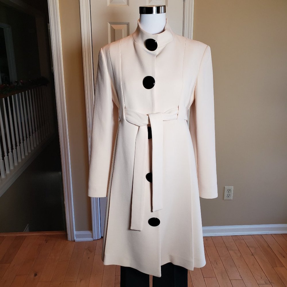 Michael Kors Ivory Wool Winter Coat Size 8